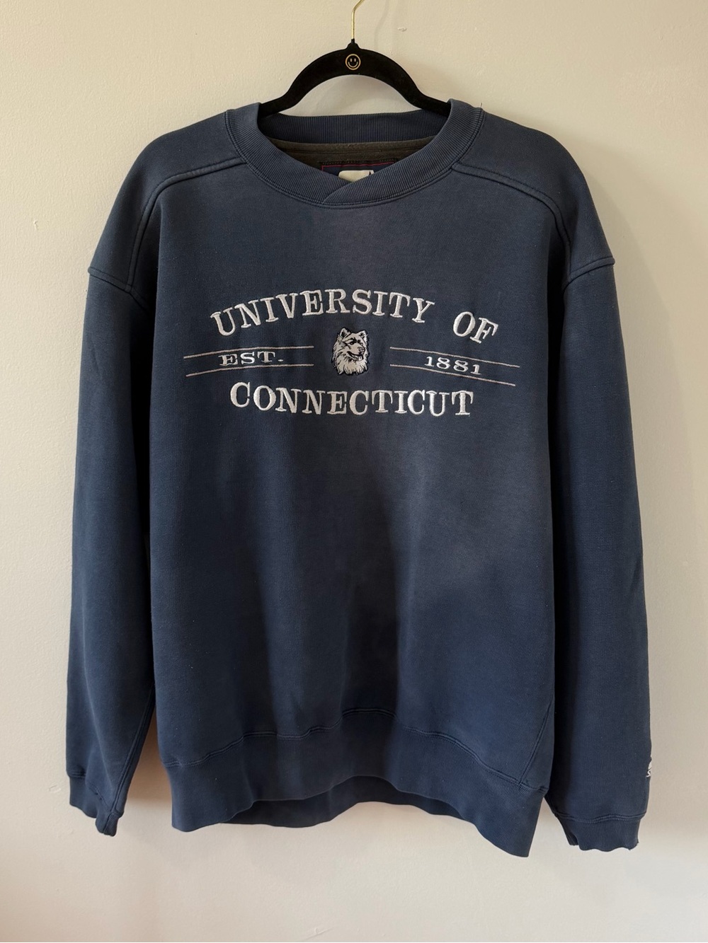 Vintage 90s Starter University Of Connecticut UCON Huskies Pullover Sweatshirt